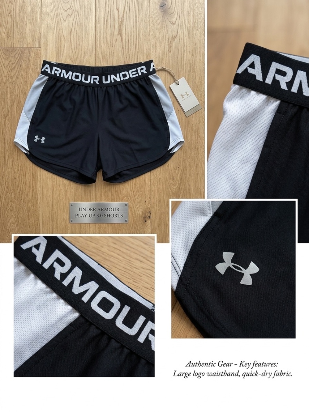 Under Armour Women's Play Up 30 Side Stripe Shorts Size Large